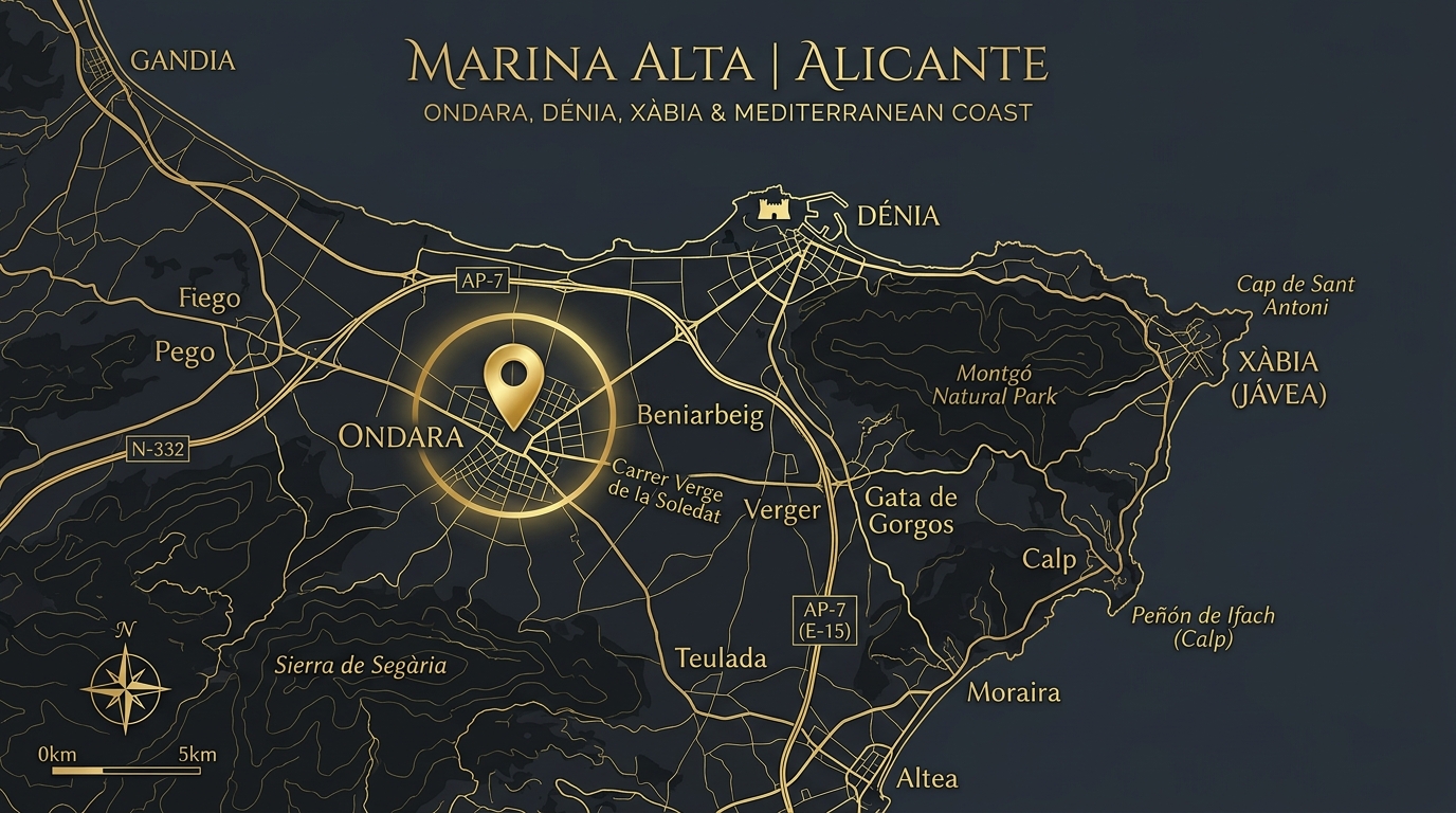 Mapa Cartográfico Ondara Marina Alta Alicante